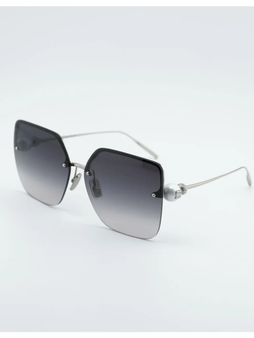 Givenchy GV40110U 16B Sunglasses Silver Butterfly Frame, Grey Lenses
